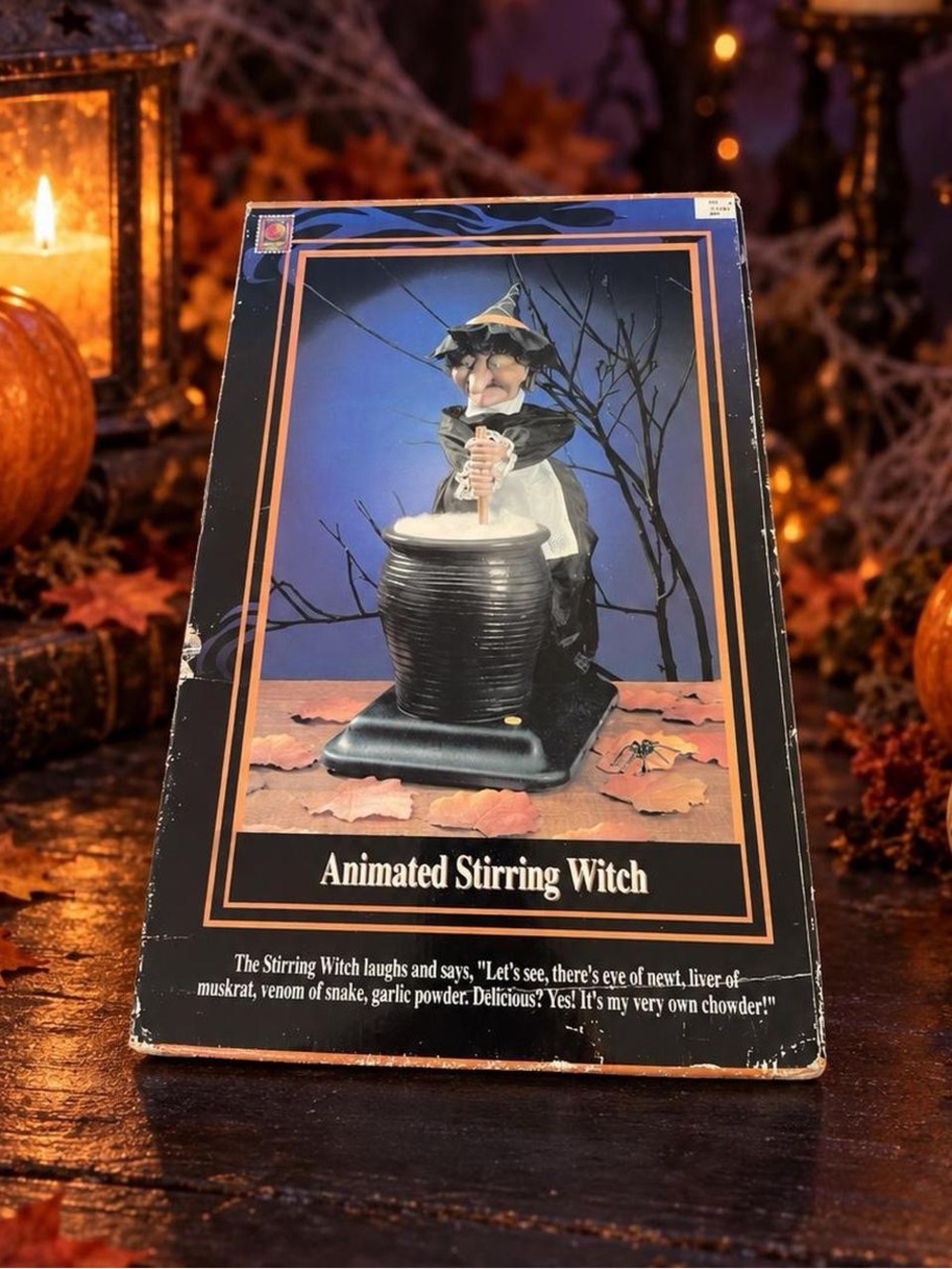 Vintage Animated Stirring Witch Halloween Decoration